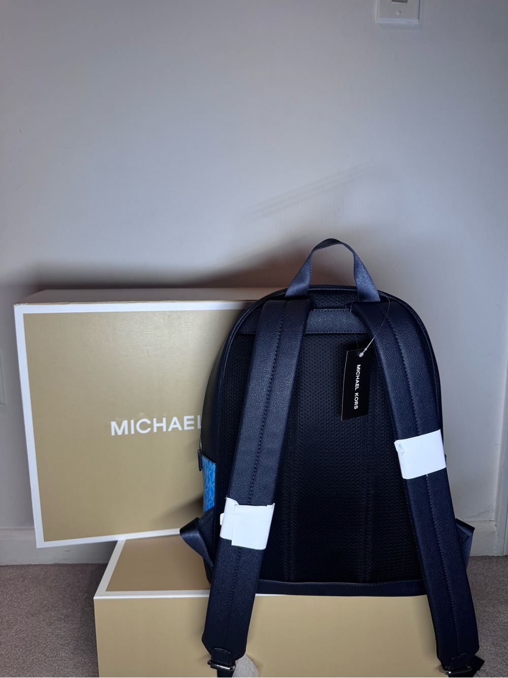 Michael Kors Pink to Blue Gradient MK Logo Backpack - Picture 2 of 3
